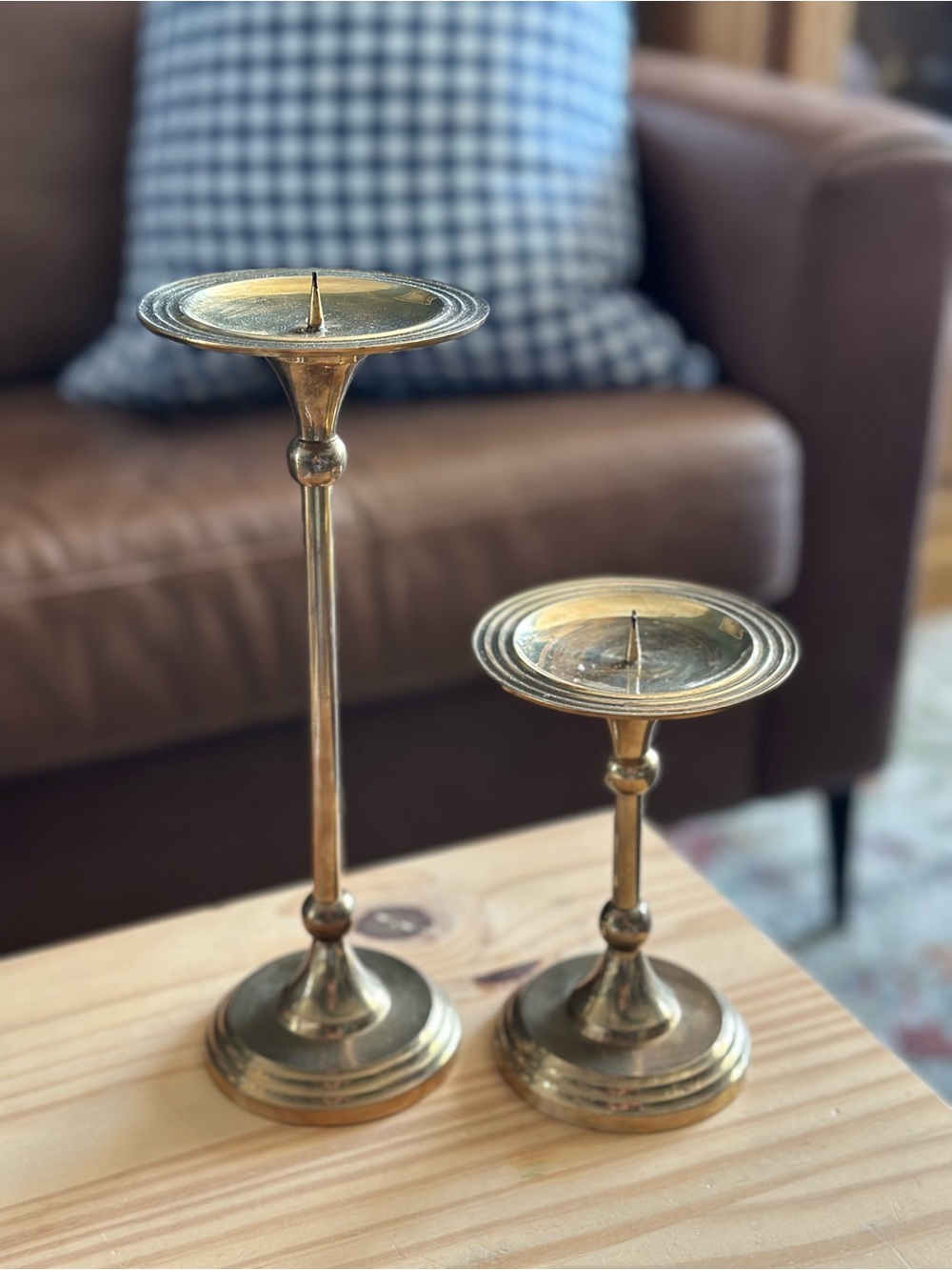 Brass Decorative Candle Holders - Set of 2